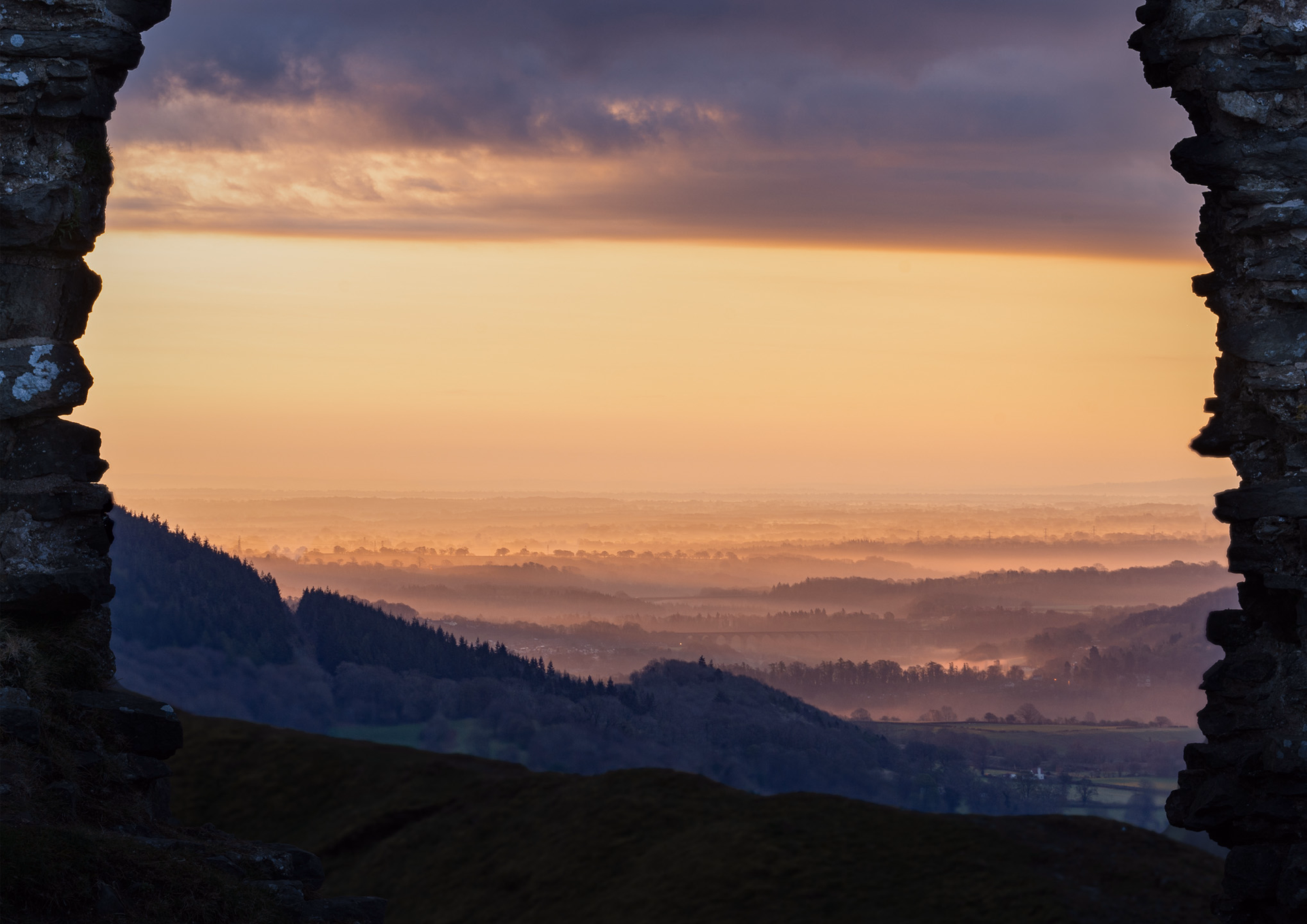 View From Castle Dinas Bran, Sunrise